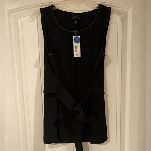 Womens Worthington black front tie top - size M - Picture 1 of 5
